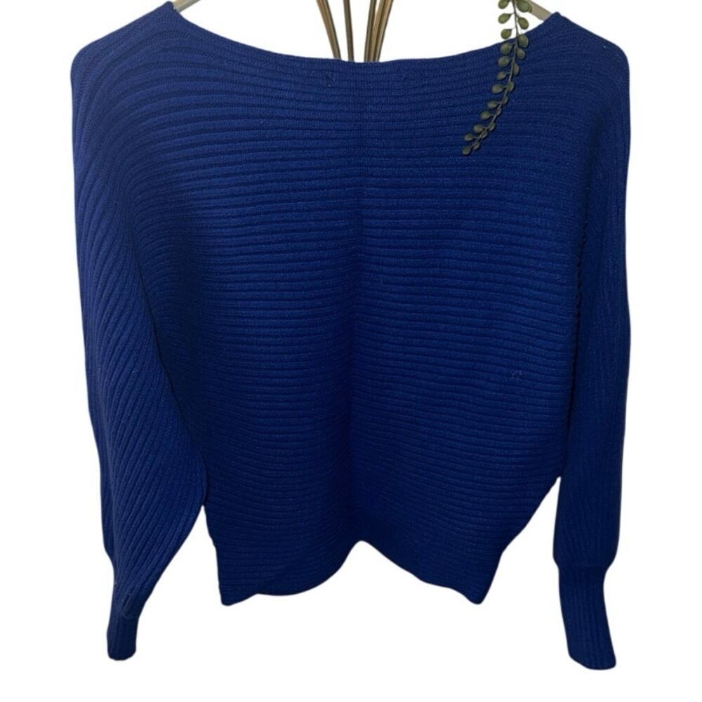 Women's Anthropologie Ribbed Pullover Sweater in Cobalt Blue Size XS - Picture 4 of 7